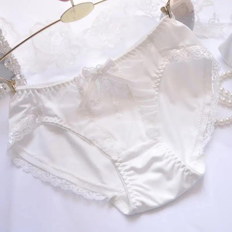 Cotton Ruffle Cute Lovely Sweety Girl Panties Bow Japanese Princess Style High Elasticity Breathable Sexy Women Underwear Breifs