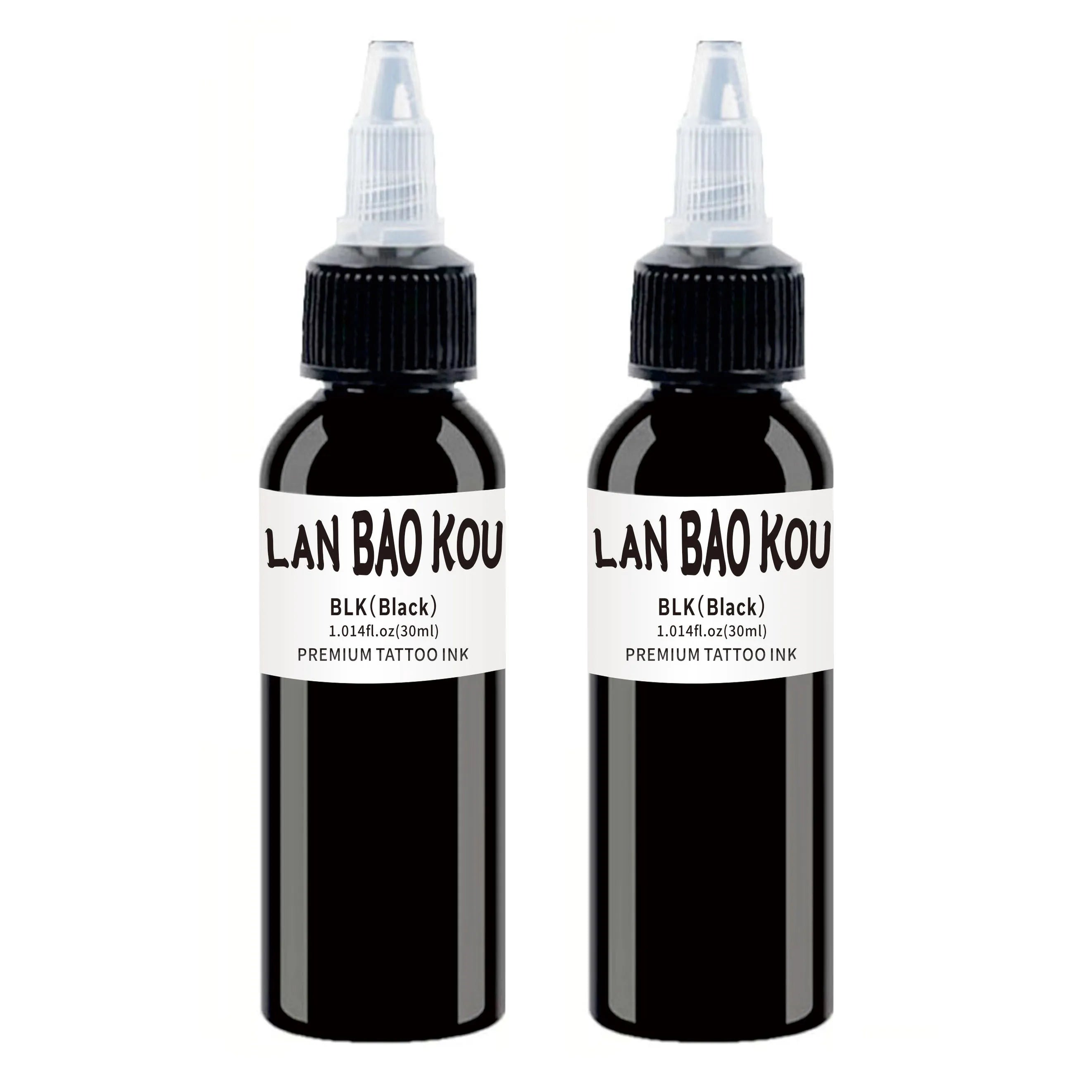 2pcs 30ml black Tattoo Ink Pigment with  BodyArt Tattoo Kits Professional Beauty Paints Makeup Tattoo Supplies Semi-permanent