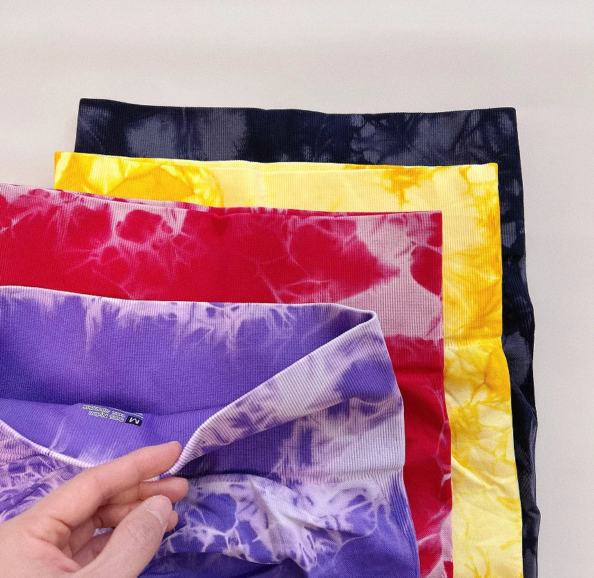 Women Tiedye Gym Leggings Seamless Yoga Pants Scrunch Sports Fitness Tights High Waist Workout Training Leggins Drop Shipping