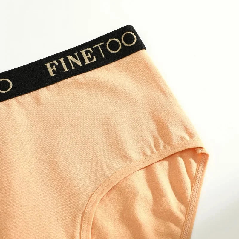 Finetoo 6Pcs/Set Women Cotton Seamless Briefs Women Plus Size Panties Breathable Underwear Female High Waist Soft Lingerie S-XXL