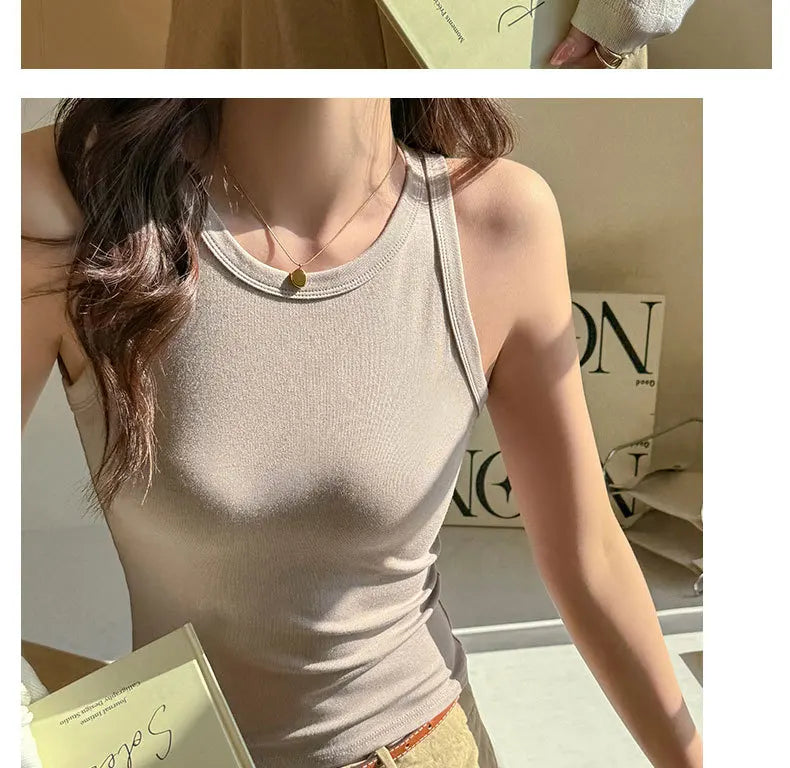 BIVIGAOS Summer New Hot Girl Tight Fitting Vest Women's Modal High Elastic Sexy Tank Top Casual Fashion Vest Sleeveless T Shirt