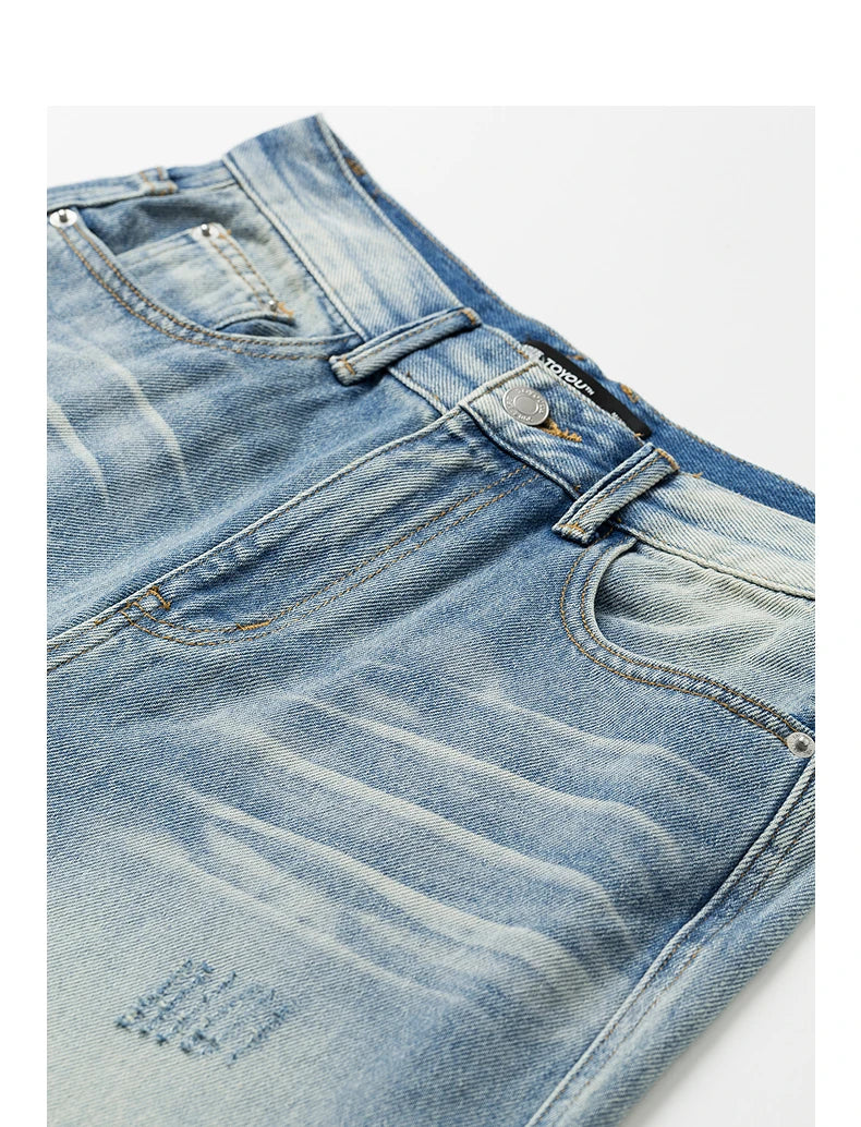 TOYOUTH Women Denim Jeans 2025 Spring New Mid Waist Wide Leg Straight Casual Long Pants