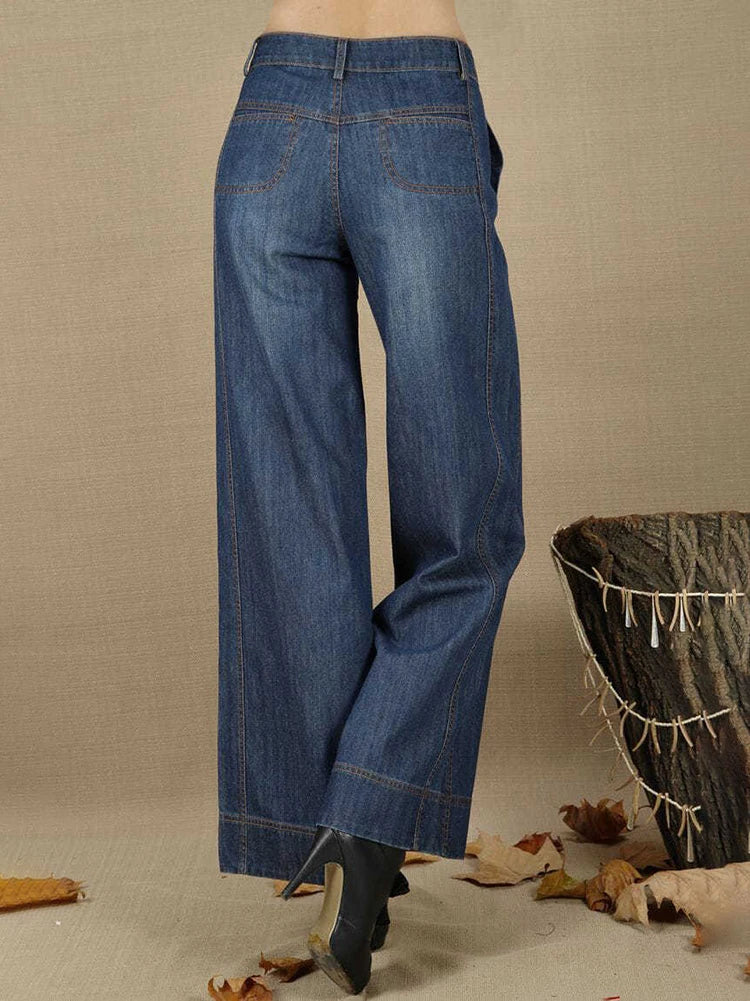 High Waist Wide Leg Jeans for Women 2024 Spring and Autumn Baggy Straight Trousers Casual New Slimming Wide Leg Pants