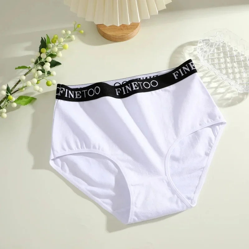 Finetoo 6Pcs/Set Women Cotton Seamless Briefs Women Plus Size Panties Breathable Underwear Female High Waist Soft Lingerie S-XXL