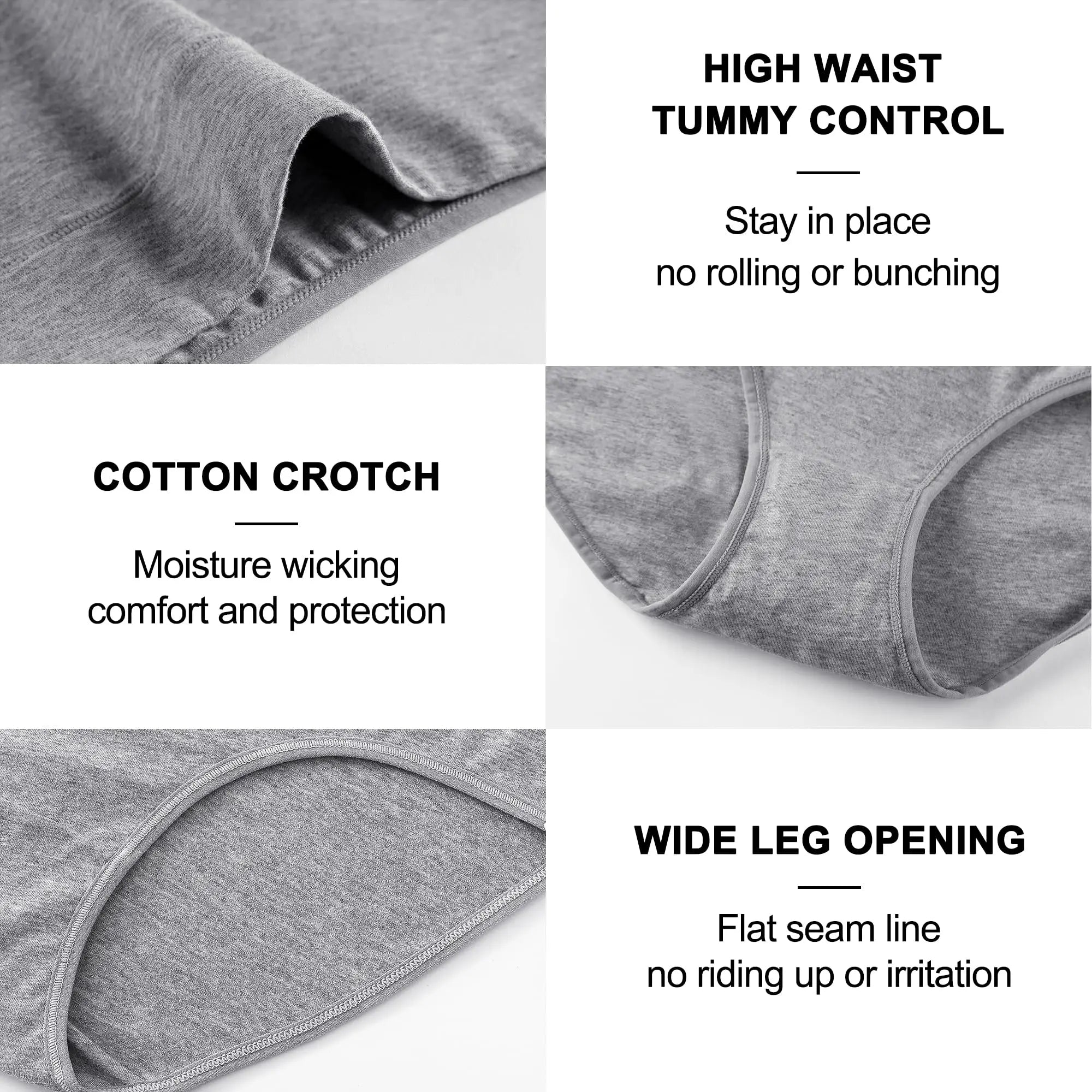 4pcs/pack High Waisted Postpartum Underwear Womens Cotton Underwear Soft Breathable Full Coverage Stretch Panties