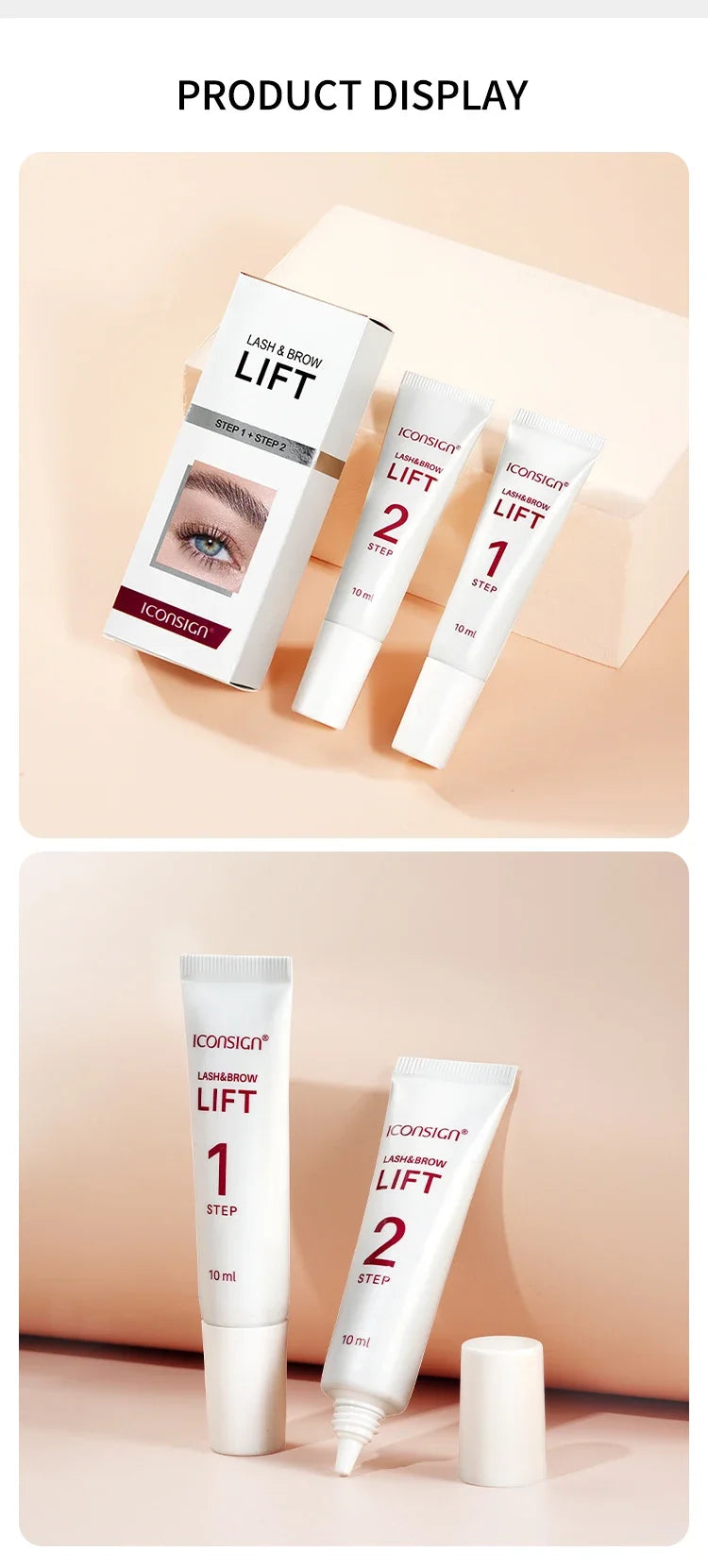 Fast shipping ICONSIGN 10ml Fix Perming Set for Lash Brow Lift Perm Fixation Tube Set Lotion 8-12 Minute Lifting Eye Makeup Tool