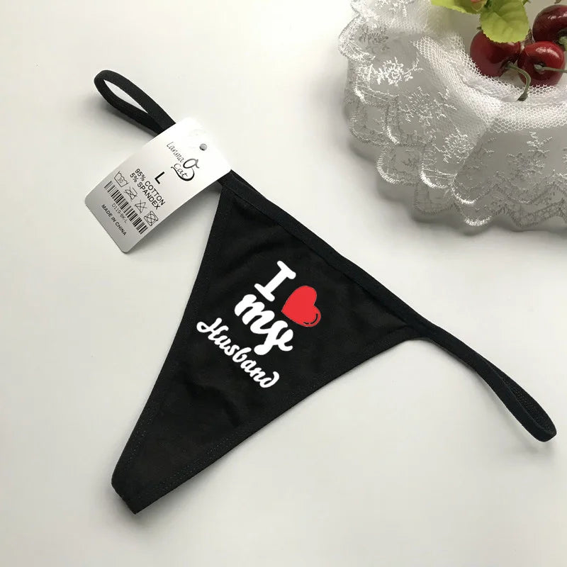 G string Underwear Women Hot Sexy Lingerie Panties Cotton Thongs T back Lingerie Ladies Funny Print T-Back Underwear