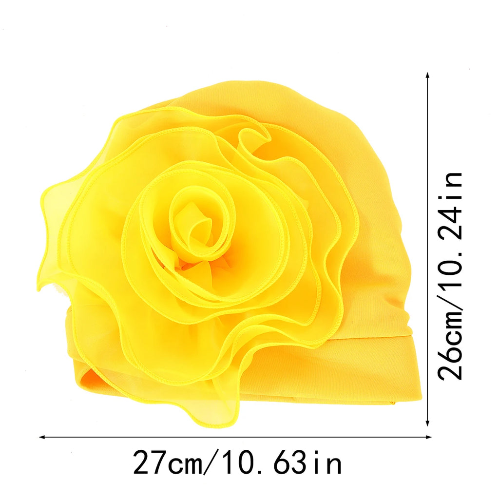 Exaggerated Large Flower Turban Hat for Women Nigeria Wedding Party Headwear Afrcian Female Head Wraps