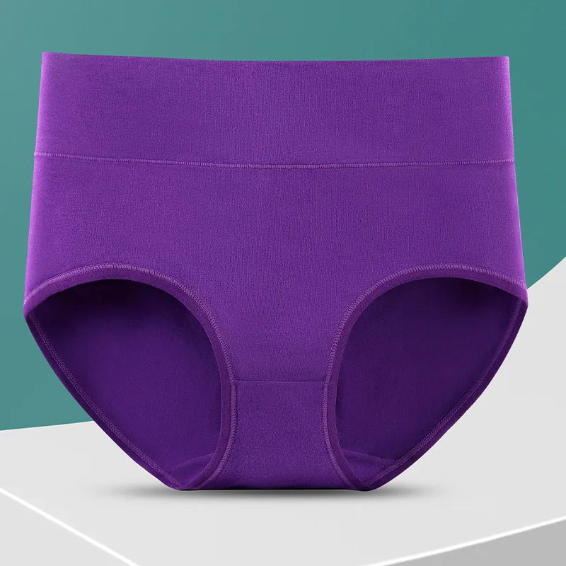 4pcs/pack High Waisted Postpartum Underwear Womens Cotton Underwear Soft Breathable Full Coverage Stretch Panties
